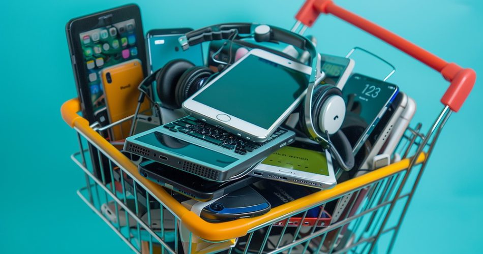 Consumer electronics in a shopping cart